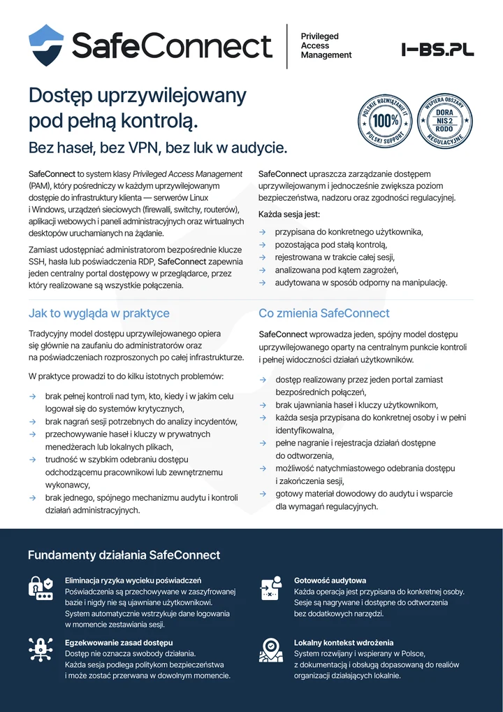 Okładka broszury SafeConnect